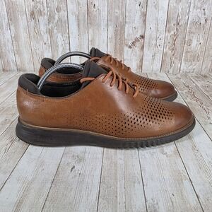 Cole Haan‎ Grand OS Brown Leather Perforated Oxford Dress Shoes Mens Size 9.5M